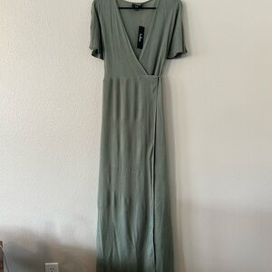 Lulus Green Wrap Maxi Dress Medium
